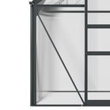 Polycarbonate Greenhouse 6x6ft, Walk-In with Slide Door & Window, Grey