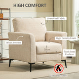 Linen-Look Armchair - Beige