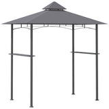 BBQ Gazebo Grill Canopy Barbecue Tent Shelter Patio Deck Cover 2.5M (8ft) Double-Tier - Grey