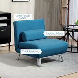 Single Sleeper Chair - Linen-Look, Blue