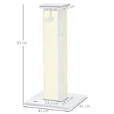 81cm Cat Scratcher, Vertical Full Scratcher with Sisal Rope and Hanging Ball, White
