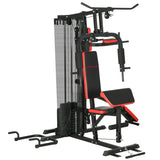 SPORTNOW Multi Gym Workout Station, 65kg Weight Stack, Sit Up Bench, Push Up Stand, Dip Station