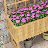 Wooden Garden Planter, with Trellis - Natural