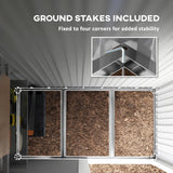 Metal Garden Shed, Outdoor Lean-to for Tools and Motorbike, with Adjustable Shelf, Lock, Dark Grey