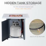 Gas Firepit Table, 71 x 71cm 40000 BTU - Black/Grey