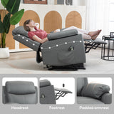 Electric Riser Recliner Chair with 70?? Recline, Faux Leather Charcoal Grey