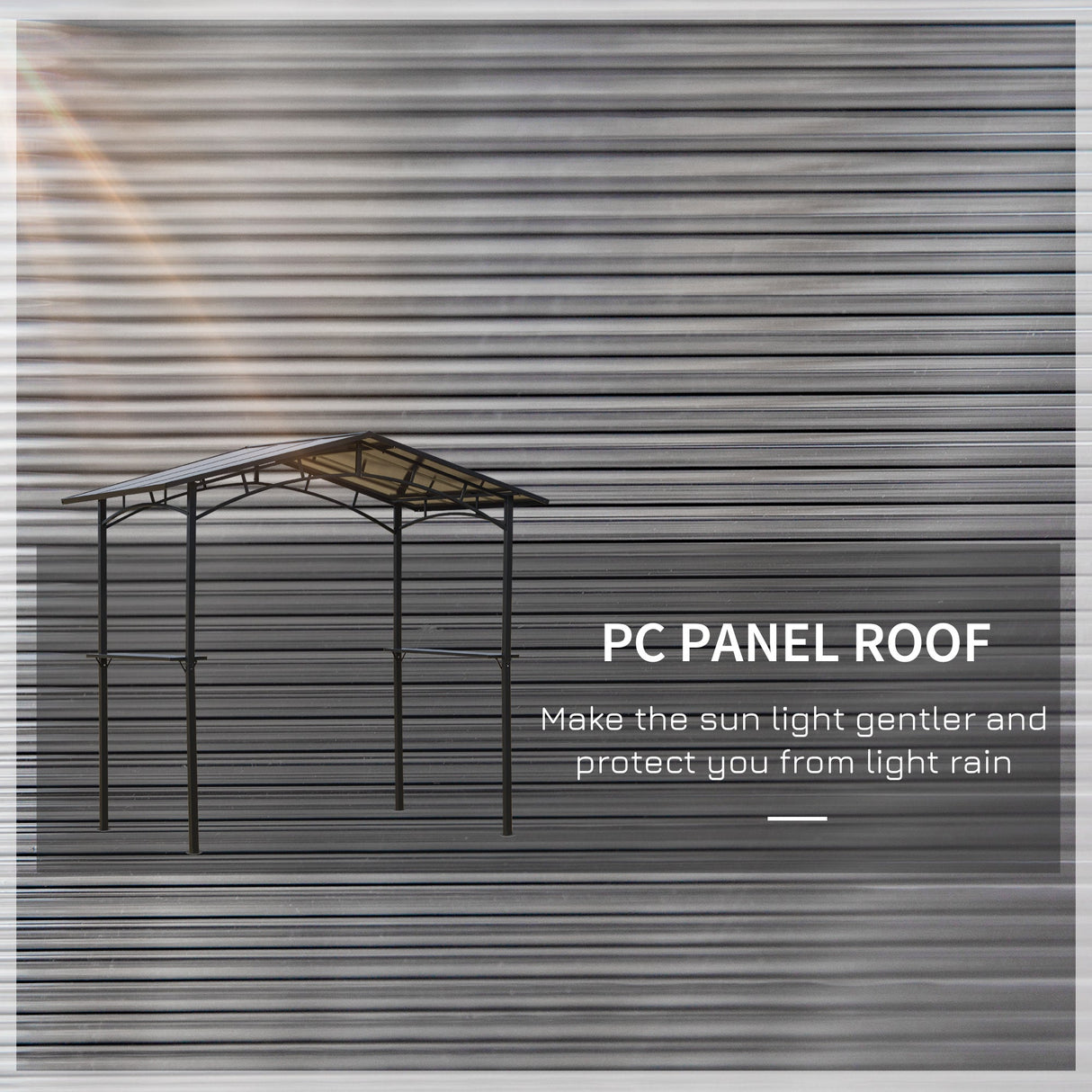 Outdoor BBQ Gazebo Tent 8ft x 5ft with 2 Shelves, Aluminium Steel Frame