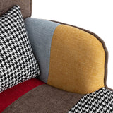 Lounge Chair with Footrest - Upholstered Armchair with Cushion, Multi Colour