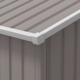 Large Garden Shed, Metal with Foundation Kit and Ventilation, Light Grey