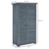 Fir Wood Garden Shed 39.5 x 79cm - Grey