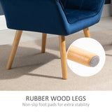 Armchair Accent Chair Wide Arms Slanted Back Blue