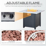 Gas Firepit Table, 71 x 71cm 40000 BTU - Black/Grey