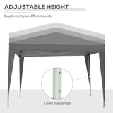 Pop Up Gazebo Water Resistant with Carry Bag and 2 Windows, Grey
