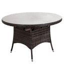 4 Seater Round Rattan Outdoor Dining Table - Garden Patio Dining Table