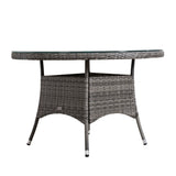 4 Seater Round Rattan Outdoor Dining Table - Garden Patio Dining Table