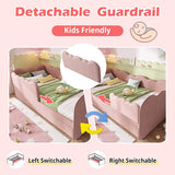 3ft Single Velvet Daybed with Pull-Out Trundle - Pink Upholstered Bed