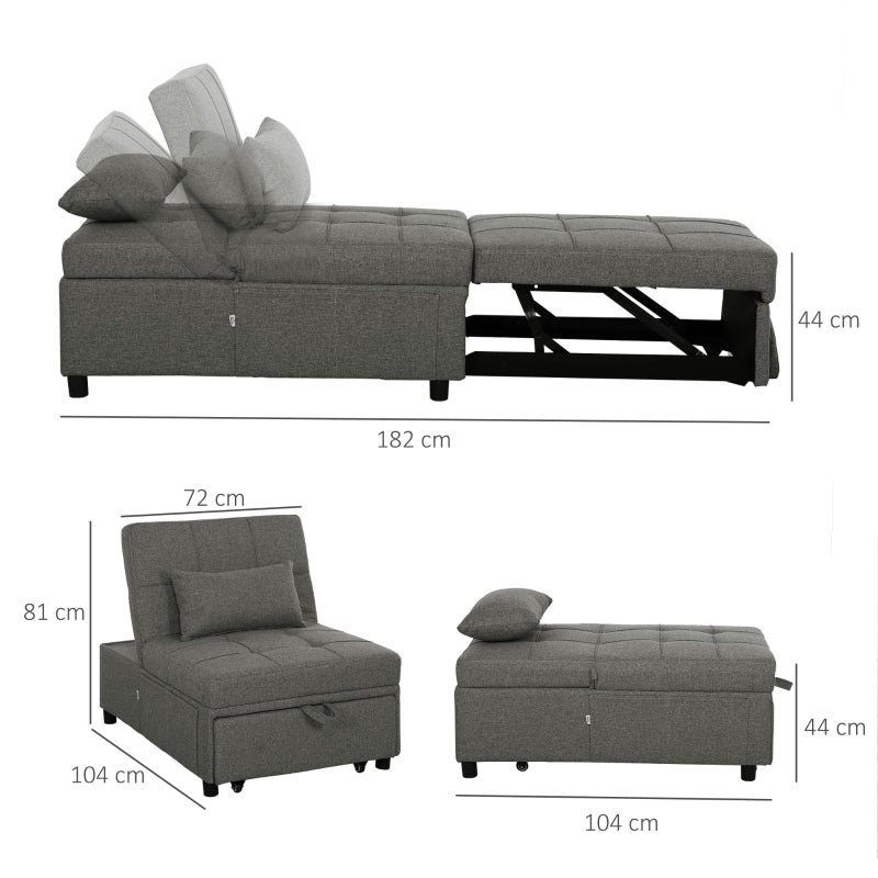 Four-In-One Sleeper Chair - Dark Grey