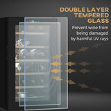 24 Bottle Wine Fridge with Glass Door, LED Light, Digital Touch Screen, Black