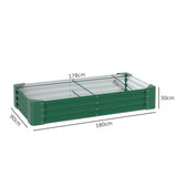Open Planter, 180 x 90cm Galvanised Steel - Green