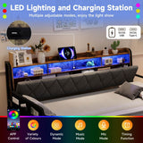3ft Single Daybed with Trundle & Storage Drawer - LED Sofa Bed with Charging Station