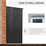 Metal Garden Storage Shed 5ft x 3ft, Outdoor Tool Shed Sloped Roof Lockable Door, Grey