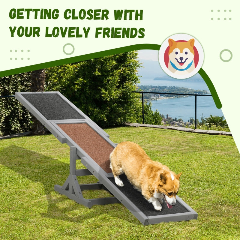 Wooden Pet Seesaw, Dog Agility Equipment, Anti-Slip, Grey