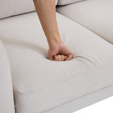 L-Shaped Corner Sofa - 3 Seater Modular Sectional Sofa with Chaise, Side Storage Pockets, Beige