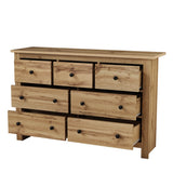 Modern Vintage Storage Sideboard with 7 Drawers - Multi-Room Cabinet, Wood Color