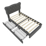 3ft Single Upholstered Bed - USB Charging, Storage Drawers, Adjustable Headboard