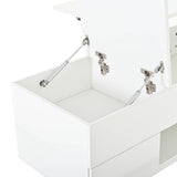 Lift-Top Coffee Table with LED Lights - High Gloss Centre Table with 2 Drawers & Hidden Storage for Living Room