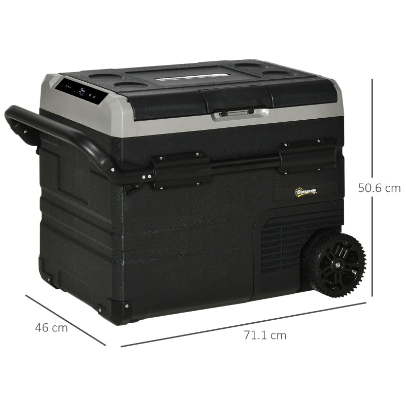 50L Car Refrigerator, Portable Compressor Fridge Freezer with Inner LED Light, Black