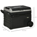 50L Car Refrigerator, Portable Compressor Fridge Freezer with Inner LED Light, Black