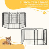 8 Panels Puppy Playpen, Heavy Duty Indoor Outdoor - Black