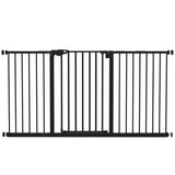 Adjustable Safety Gate, Three Extensions and Four Screws, Black