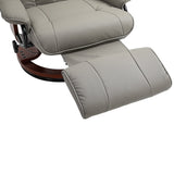 360?? Swivel Recliner Chair with Footstool, Manual Recliner Armchair, Faux Leather, Grey