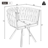velvet dining chair, single light luxury living room bedroom swivel chair, Leisure swivel chair with four metal support legs, Gray,(OLD SKU:WF310505AAG)