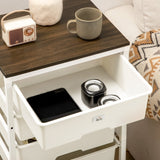 Bedroom Chest of Drawers, 6-Drawer Dresser Tall Storage, White