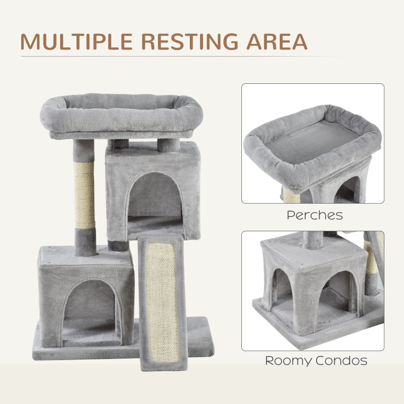 Cat Tree 83cm Scratching Post Kitten Tower Grey