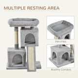 Cat Tree 83cm Scratching Post Kitten Tower Grey