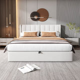6ft Super King PU LED Storage Bed – Upholstered Bed with USB Charging and Adjustable Headboard