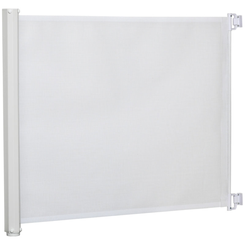 Retractable Stair Gate, Dog Pet Barrier for Doorway, Staircase, Hallway - White