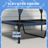 Cooling Raised Pet Bed, Washable Breathable Mesh, Dark Blue