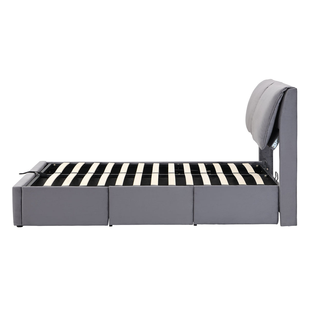N606P196710G Bed with Large Storage & Adjustable Headboard