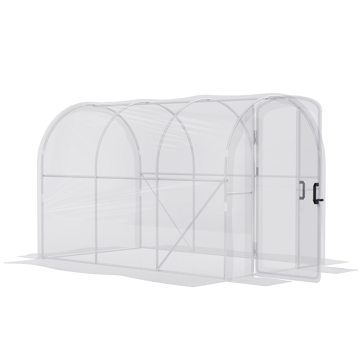 Polytunnel Greenhouse Walk-in Grow House, PE Cover Galvanised Steel Frame, Clear