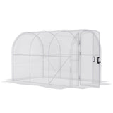 Polytunnel Greenhouse Walk-in Grow House, PE Cover Galvanised Steel Frame, Clear