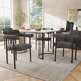 Set of 2 Modern Velvet Dining Chairs with Armrests - Upholstered Kitchen & Dining Chairs