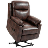 Faux Leather Electric Recliner Chair, 70?? Riser, Dark Brown