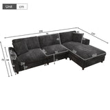 L-Shaped 3-Seater Sectional Sofa with Reversible Chaise - 90cm Extra-Wide Chaise Seat, Chenille Fabric, Grey