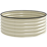 Galvanised Raised Garden Bed with Safety Edging, Outdoor Planter Box, Cream White