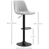 Tub Bat Stools (Set of Two) Chenille-Feel, Grey